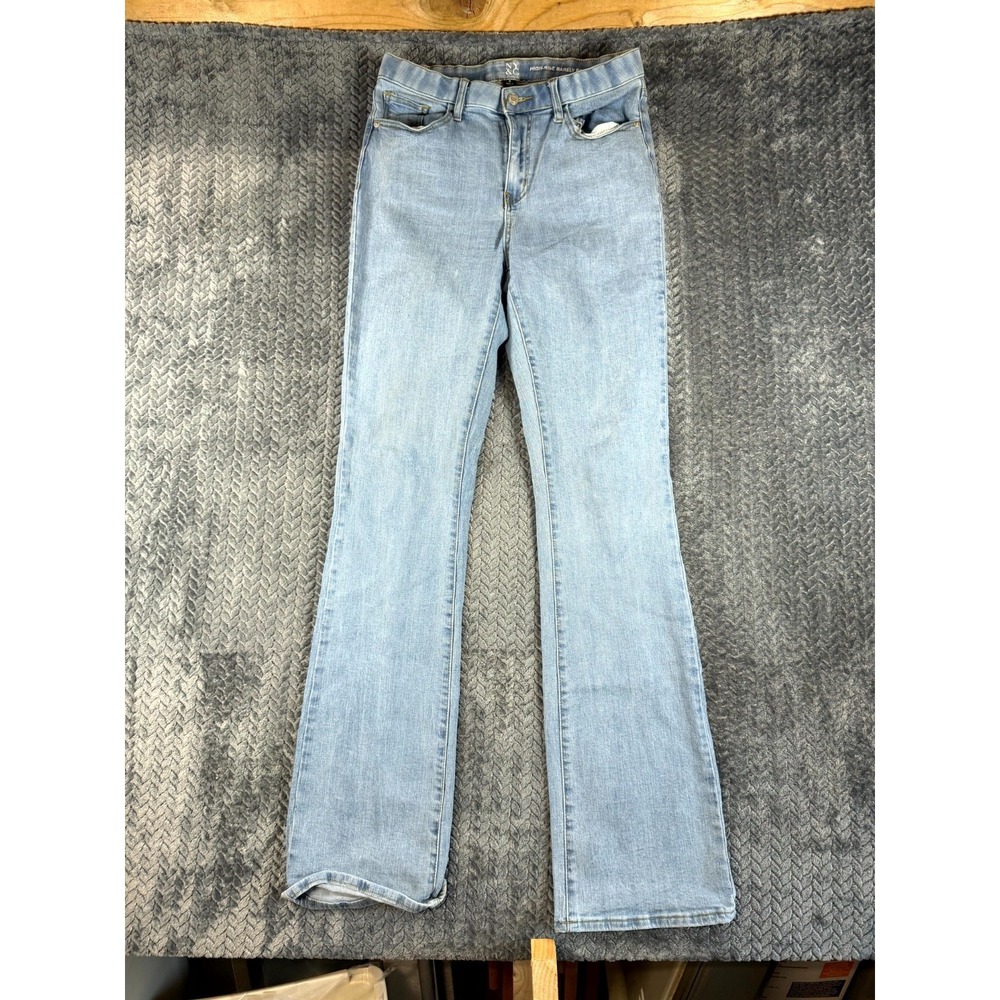 NY&C High Rise Barely Bootcut Jeans Women 8 Blue Denim Cotton Stretch Light Wash